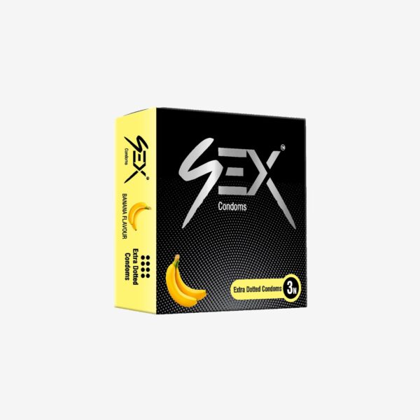 4ex Extra Dotted Condoms 3s (Banana)