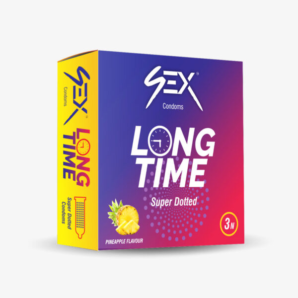 4ex Long-Time  Super Dotted Condoms  Pineapple Flavour 3s