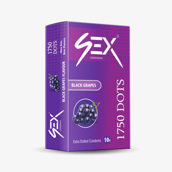 4ex 1750 Dots Condoms 10s (Black Grapes)