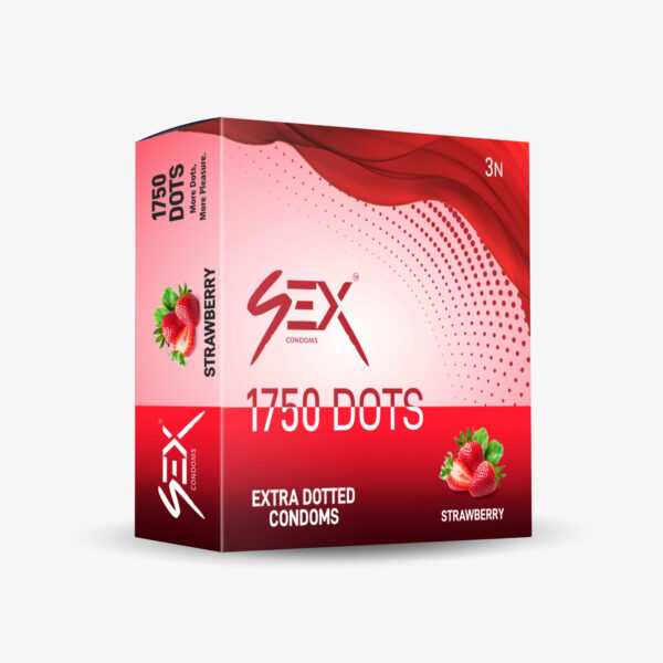 4ex 1750 Dots Condoms 3s (Strawberry)