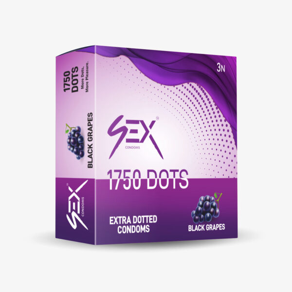4ex 1750 Dots Condoms 3s (Black Grapes)
