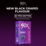 4ex 1750 Extra Dotted Black Grapes Flavor Condoms 10s - Image 2