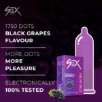 4ex 1750 Extra Dotted Black Grapes Flavor Condoms 10s - Image 3