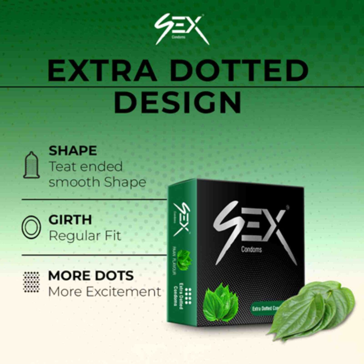4ex Extra Dotted Condoms Paan Flavour 3s – Medwork Pharma